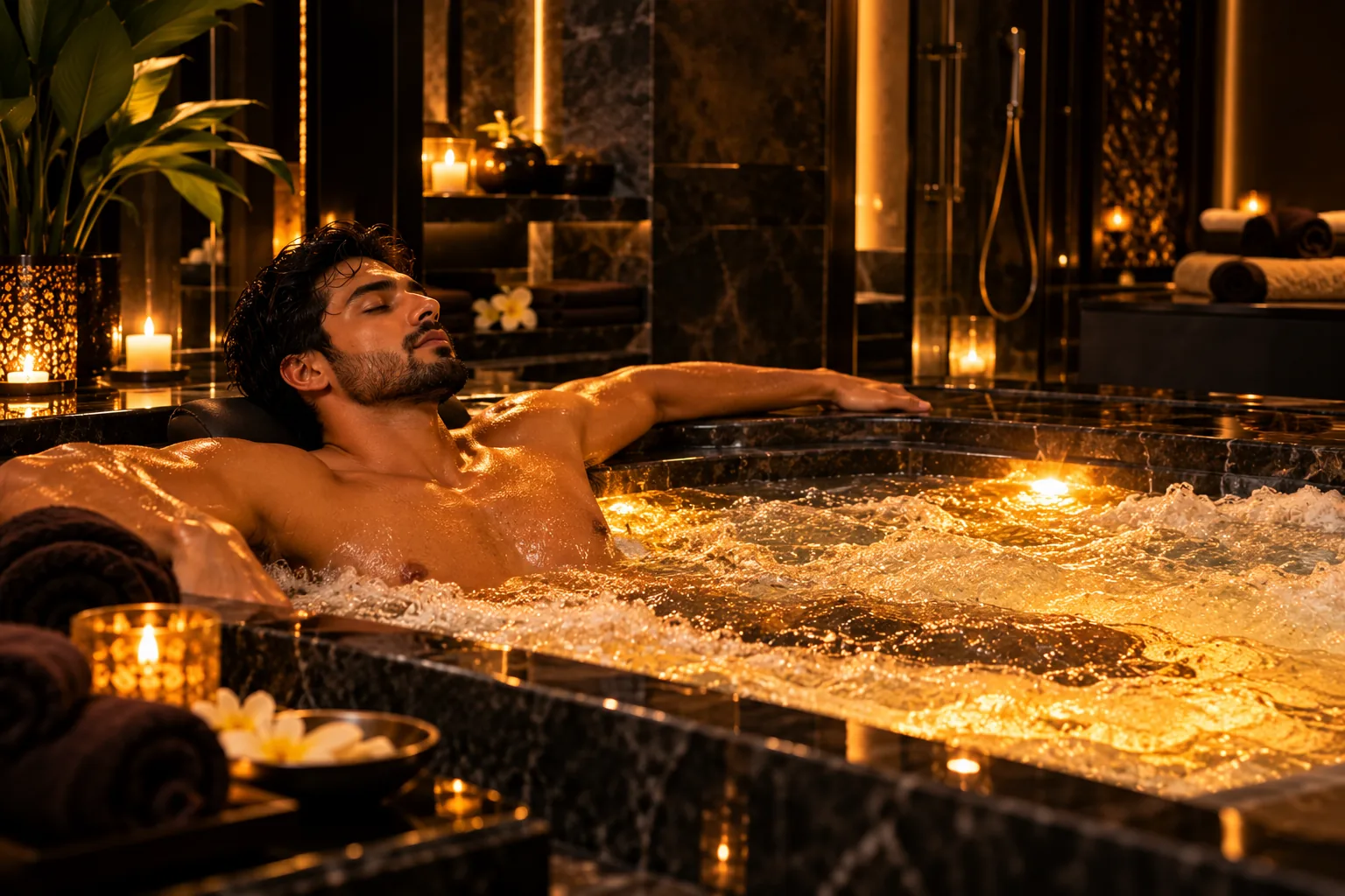 Private jacuzzi suite at Royal Unisex Salon & Spa